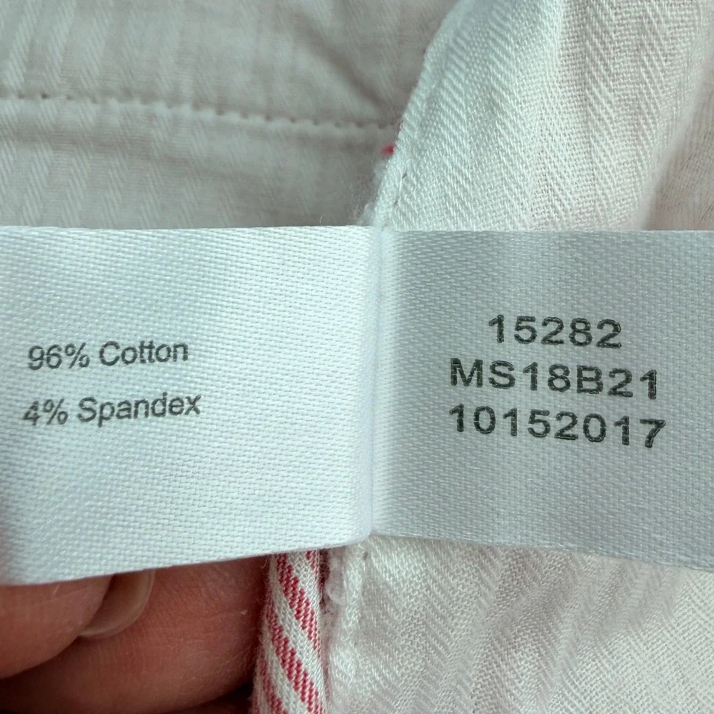 Peter Millar Seersucker Shorts Size 35 Pink/Red White Striped Flat Front Mens